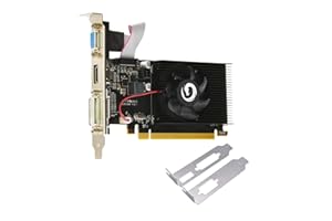 Nuwo Scheda Grafica HD 6450 AMD RADEON HD6450, 2 GB DDR3, 64 bit, 625MHz, Scheda Video GPU a Basso Profilo per PC Gaming Office, DVI, HDMI, VGA, PCI Express 2.0, Supporta DirectX 11, Bulk