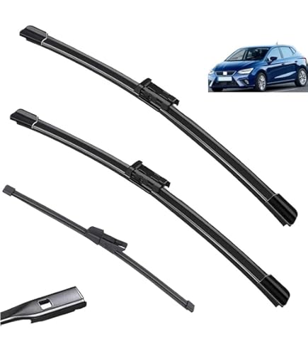 Set di 3 spazzole tergicristallo anteriori e posteriori compatibili con Seat Ibiza Coupe 6J Hatchback 2012-2017 parabrezza parabrezza 241613