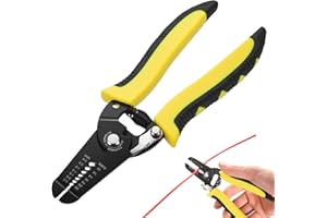 LJAPPLIED 10-22 AWG Multi Gauge Wire Stripping Pliers, 7 Inch Cable Stripper Tool, Electrical Wire Strippers,Multifunctional Heavy Duty Cable Cutters Electrical Cable Strippers with Safety Lock