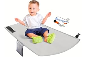 DECHOGA Podnóżek samolot dziecięcy, przenośne łóżko podróżne dla niemowląt, podnóżek do samolotu, z torbą do przechowywania, podnóżek samolotu dla dzieci, lekki i składany, przedłużacz fotela samolotowego