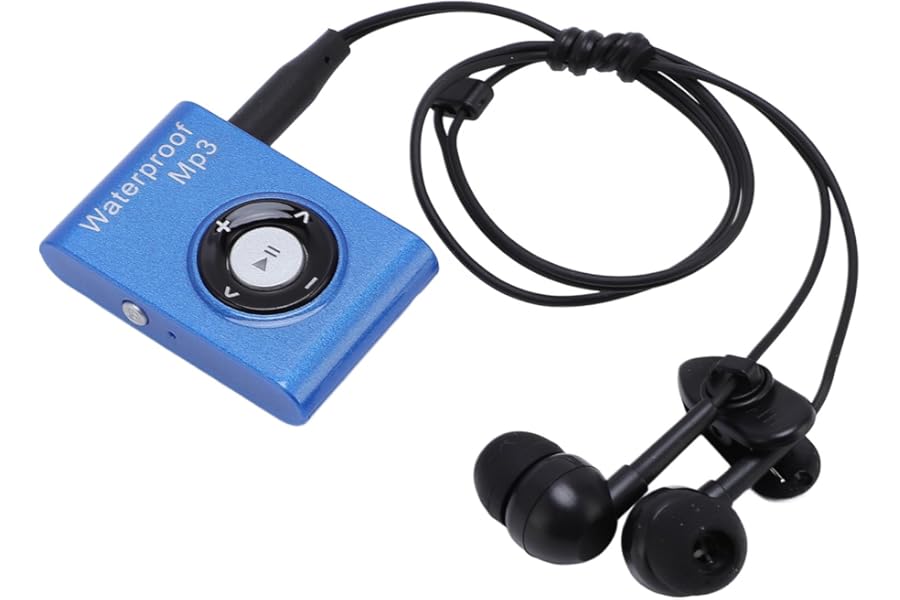 ACOGEDO Lettore MP3 per Nuoto Memoria da 8 GB Lettore Musicale Subacqueo Portatile Multifunzionale con Cuffie per Immersioni Surf Corsa Sci Kayak Blu per Nuoto Immersioni MP3 (BLUE)