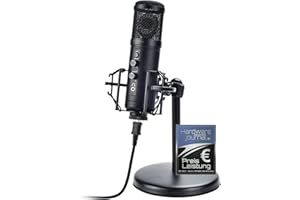 DOCKIN® MP2000 Kondensator Mikrophon für PC, Gaming, Podcast & Streaming - USB Standmikrofon für Aufnahmen - Mikrofon mit schwerem Ständer [Volle Ausstattung & Beste Klangqualität] - Microphone PC