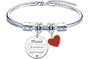 FGHJK Fete des Grand meres Cadeau Noel Mamie Cadeau Mamie Grand-mère Bracelet Grand-mere Mamie Cadeau Fete des Mamie Cadeau d'anniversaire Mamie Grand-mere Cadeau Fete des Grand mere