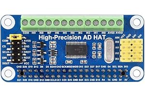 COOLWELL High-Precision AD Hat Compatible with Raspberry Pi Series & Jetson Nano, ADS1263 10-Ch 32-Bit ADC