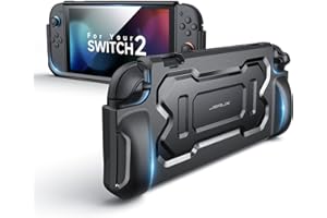 JSAUX Etui ochronne do Switch 2 2025, przenośne etui z TPU kompatybilne z etui Switch 2 i kontrolerem JoyCon, akcesoria odporne na upadki i zarysowania, czarne