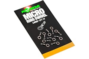 Korda Micro Ring Swivel Medium - Pack of 10 | Versatile Carp Fishing Rig Component | Anti-Glare PTFE Coating | Perfect for Blow-Back Rigs and Hookbait Attachment