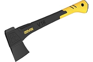 LEXIVON V18 Hacha de Corte, Mango Compuesto de Fibra de Vidrio liviano de 46 CM y Agarre ergonómico TPR | Funda Protectora de Transporte incluida (LX-V18)