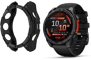 HOMTERN Custodia per Garmin Fenix 8 da 47 mm AMOLED o zaffiro solare, in silicone flessibile, antiurto, antigraffio, a prova di caduta (47 mm AMOLED)