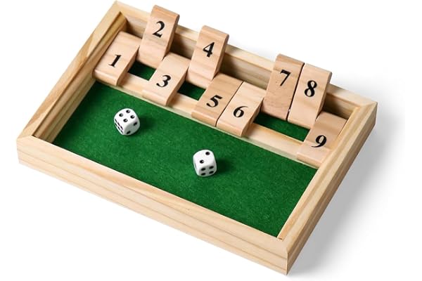 Shut The Box, Tärningsspel, Låda Set, Matematiska Spel, Träbrädspel För 2 Spelare, Liten Version, Siffror Set För Att Lär Matematik Och Familjefester Och Bar