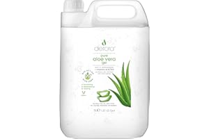 Aloe Vera Gel by Derora | Contains 100% Pure, Organic & Natural Bio Active Aloe Ingredients | for Healing, Soothing & Hydrating the Skin, Face & Body | Cruelty Free & Vegan (5L (Pack of 1))