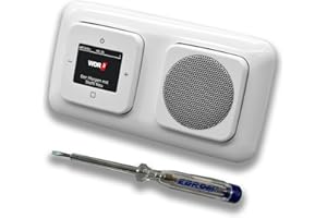 EBROM SET IDEE Busch Jäger DAB+ (DAB PLUS) Flush-Mounted Radio 8215U-101 Reflex SI Alpine White, Complete Set with Speaker, Covers and Frame + EBROM Phase Tester for Mounting the Devices - 8215 U - 101