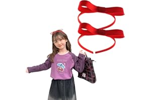 Dinghaole 2 Pcs Red Bow Hairband Band,Satin Red Ribbon Headband, Vintage Headbands Knot Hairband,Fashion Bow Headbands Ribbon Knot Hairbands,Gift Hair Accessories