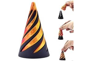 AUFQUWK Escultura de Paso de Pirámide Imposible, Juguete Fidget de Cono en Espirals Impreso en , Juguete para Aliviar la Ansiedad en Espirals Infinita, Estatua de Pirámide Giratoria Combinada