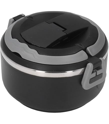 Fdit Récipient Alimentaire Isolé Boîte à Lunch Isotherme En Acier Inoxydable Portable 2 Niveaux