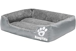 RongYiGo Pet Bed for Small/Medium/Big/Extra Large Dogs, Super Soft Pet Sofa Cats Bed,Self Warming and Breathable Pet Bed Premium Bedding (M, GRAY)