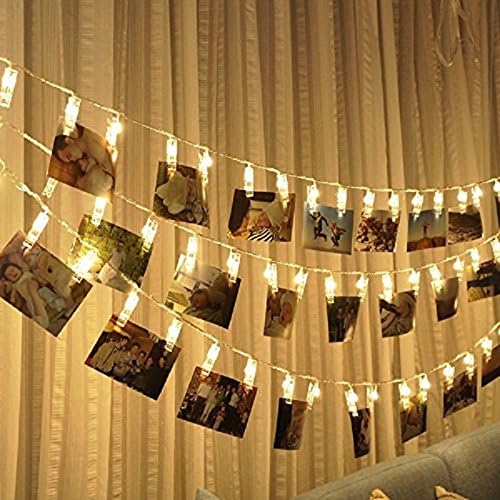 GZQUK LED Photo Clip String Lights - 30 Photo Clips 3M Battery Powered Fairy Lights Picture Lights for Indoor Outdoor Decoration Hanging Photo , Notes, Artwork, Cards, Painting