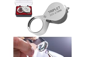 VAGAW Jewellers Loupe, 1Pcs 30x Metal Loupe Magnifier, Portable and Compact for Easy Storage