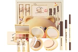 CLAWREX All-in-One Make Up Set, 8 Stück Schminke Set, Make-up Sets für Frauen Mädchen, Schmink Geschenkset mit Eyeliner, Lidschatten Palette, Mascara, Air cushion und Lipstick, Perfekte Geschenk für Frauen