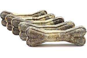 DOGBOSS Huesos masticables Ingredientes 100% Naturales, Diferentes tamaños y sabores (5 Huesos con Bacalao, 22 cm)