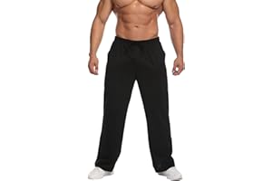 PINSPARK Pantalon de Jogging pour Homme Sport Ample Long en Coton Loisirs léger avec Poches et Cordon Serrage S-XXL