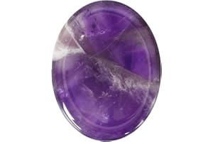 DECORDWELL Amethyste Naturelle Cristaux, Pierre pour le Pouce en Cristal Poli, Pierre Cristal Poche Ovale, Pierres de massage pour Cadeau Parfait pour la Famille et les Amis