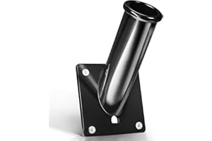 Anley Flag Pole Mounting Bracket at 45 Degree Angle with Hardwares - Made of Aluminum - Strong and Rust Free - 1.25" Diameter (Black)