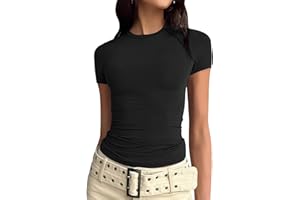 Svanco Top dla nastolatek i dziewcząt, obcisły t-shirt damski z krótkim rękawem, na lato, krój slim fit, Crop Tight Streetwear