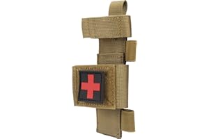 kieyeeno Garrot Tourniquet, Kit De Premiers Secours Tactique Ceinture Tactique Molle pour Premiers Secours(Kaki)