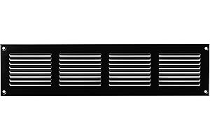 LIRAST 400x100mm Griglie D'Aerazione/Ventilazione in Metallo - Nera Griglia D'aria con Rete Anti Insetti