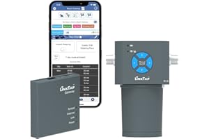 LinkTap 4-Zone ValveLinker & Gateway - Contrôleur d'arrosage Intelligent à Piles, Connecté à La Météo, Meilleure Portée Que Le WiFi, Compatible Programmateur d'Arrosage Intelligent, IP66