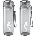 MILTON Hector 1000 Pet Water Bottle, Set of 2, 1 Litre Each, Grey, Reusable Plastic Fridge Bottle, BPA Free and Leak Proof Bottles for Travel, Work