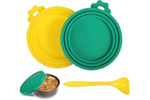 SDHIIOLP Tapa de lata de comida para mascotas, 2 unidades con cuchara, tapa de silicona para comida para perros, tapa universal 3 en 1 para comida para gatos, comida para perros, almacenamiento de alimentos
