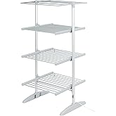 1ABOVE 4 TIER Foldable Heated Clothes Airer - 300W,1.8m Cable, Low Running Costs, Clothes Drying Rack for Indoor Outdoor