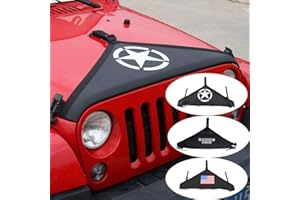 ESYUTO Esyauto Protezione del Cofano Anteriore Coperchio del Cofano Coperchio Triangolo, Kit per Jeep Wrangler JK 2007-2017 Nero