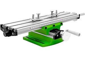 FROPIJ Präziser X-Y Kreuztisch mit Skala – Hochfester Arbeitstisch Fräsen, Multifunktions Frästisch für Werkstatt – Robustes Arbeitstisch Maschine Fräsmaschine mit Feste Backen (310x90mm)