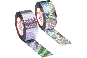 RosyFate Vogelabwehr Band, 2 Stück Reflektorband Vogelabwehr, |extra lang 80M x 2.4cm| Taubenabwehr, Vogelband zur Abschreckung, für Protect Häuser, Gärten und Höfe