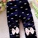 Zhuannian Baby Girls Bowknot Fleece Lining Leggings Trousers (9-12months, Navy blue bow)