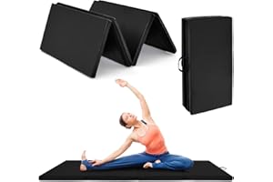 COSTWAY 240 x 120 x 5 cm, miękka mata podłogowa, składana, mata do jogi z zapięciem na rzepy i 2 uchwytami do noszenia, mata gimnastyczna, składana mata do fitnessu, gimnastyki, jogi, treningu w domu