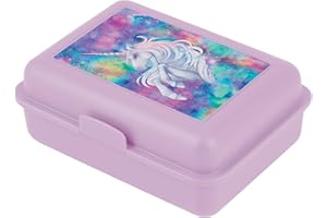 Baagl Boîte à goûter pour enfants avec compartiments - Boîte à goûter avec séparateur pour l'école et le jardin d'enfants - Lunchbox avec compartiments pour les filles (Unicorn)