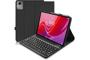 HOFSOS für Lenovo Tab M11 Hülle mit Tastatur, (Deutsches) Tastatur für Lenovo Tab M11 (TB330/TB331) 11 Zoll 2024 - Slim Schutzhülle mit Pen Halter Wireless, Schwarz