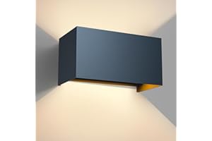 vatato LED Wandleuchte 24W, 3000K Außenlampe Außenleuchte Warmweiß, IP65 Innen/Aussen Aluminium Wandlampe, Außenwandleuchte Mit Einstellbar Abstrahlwinkel (Anthrazit)