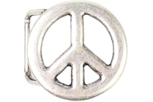 FRONHOFER Gürtelschnalle Peace-Zeichen silber, 4 cm, 18183