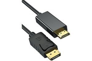 ODDMART 4K/30Hz DisplayPort to HDMI Cable, 1.8M DP to HDMI Uni-Directional display DP 1.4 to HDMI 1.4 Lead Gold-Plated Cord Adapter Compatible with Laptop Graphics Card PC Monitor HD TV Projector