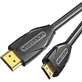 VENTION Mini HDMI to HDMI Cable,Gold-Plated Mini HDMI to Standard HDMI Cable Adapter Converter Support 1080P 3D HD Compatible