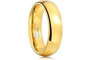 King Will GLORY 24k vergoldet Herren 4mm/6mm/8mm Wolframkarbid Ring Ehering - Gold/Roségold plattiert, hochglanzpoliert, komfortabel, gewölbt