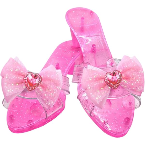 TAIZhiChen Sandale de Princesse avec Talon, Pantoufle de Sirène et Princesse pour Enfant, Chaussure de Déguisement Sirène et Fée, Style Gelée Transparent Violet et Nacré, pour Fêtes et Spectacles