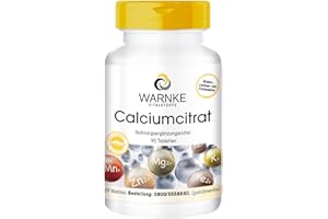 ‎WARNKE VITALSTOFFE Calciumcitrat - 300mg Calcium pro Tablette - 90 Tabletten - vegan | Warnke Vitalstoffe - Deutsche Apothekenqualität