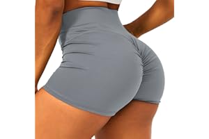 HAWILAND Kurz Leggings Damen - Scrunch Butt Sportshorts Booty Push Up Shorts High Waist Figurformend Hotpants für Gym Fitness Workout