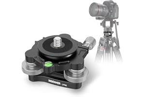 NEEWER Cabezal de Trípode Base Niveladora con Adaptador de Tazón, Cabezal de Rueda de 3 Ejes con Tornillo y Rosca de 3/8'', Ajuste de Ángulo de +/-9° para Fotografía Macro Panorámica, MAX 15kg, LP66