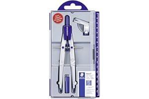 Staedtler NORIS CLUB 550 01, compás escolar de precisión con rueda de ajuste, Color Plateado